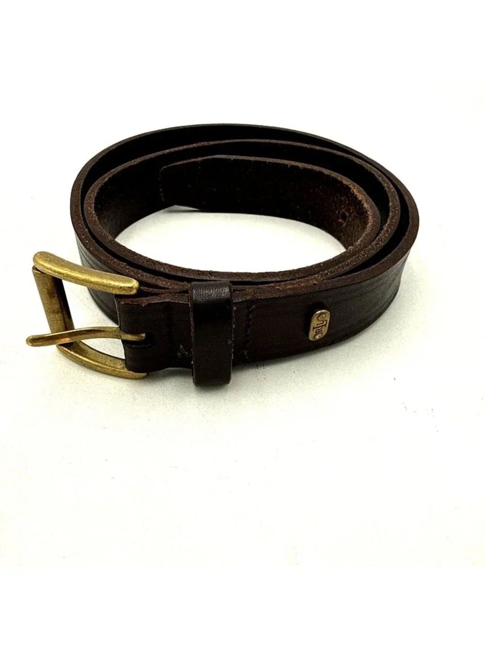 Lauren Ralph Lauren Women’s Brown Leather Belt Size M Brass Buckle